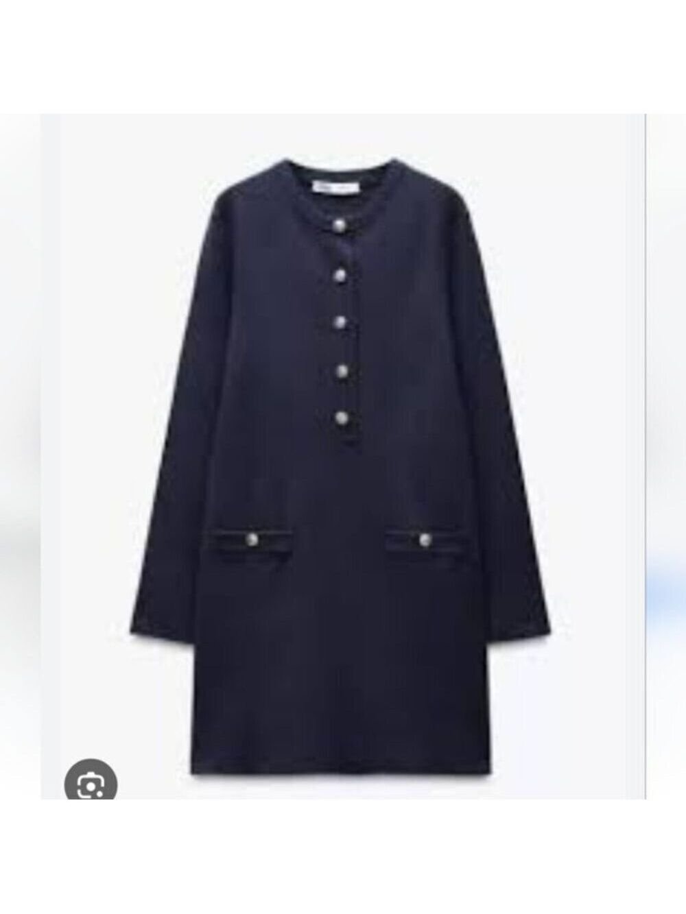 ZARA | Sweater Dress Navy Golden Button Sz XL